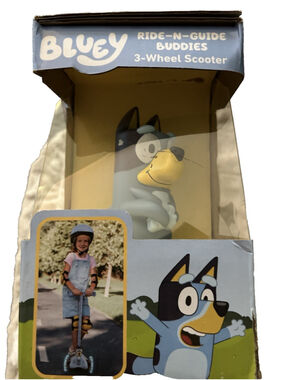 Bluey Ride N Guide Buddies 3-Wheel Scooter For Kids Wheels Light Up as You Ride